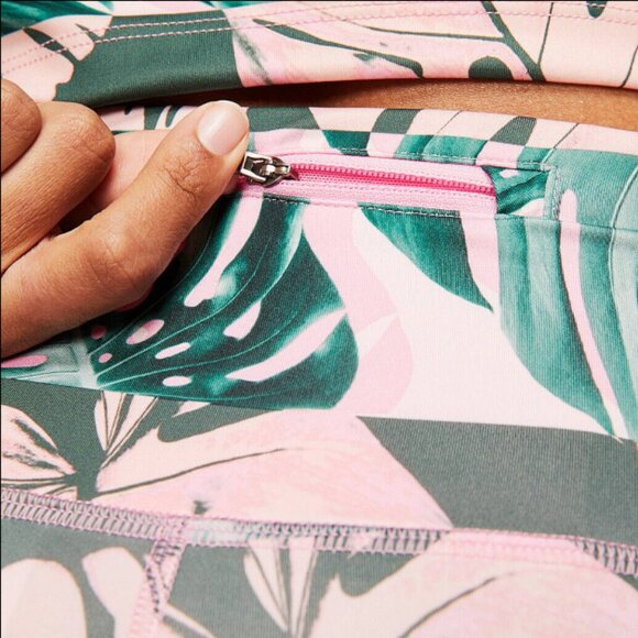 NIKE Pink & Green Palm Leaf Pattern Leggings, High Waisted, Multiple Sizes, NWT! - Picture 3 of 13